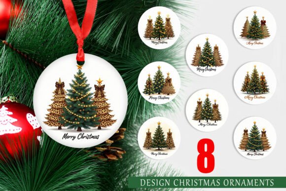 Chic Leopard Print Christmas Tree: Bold Illustrations