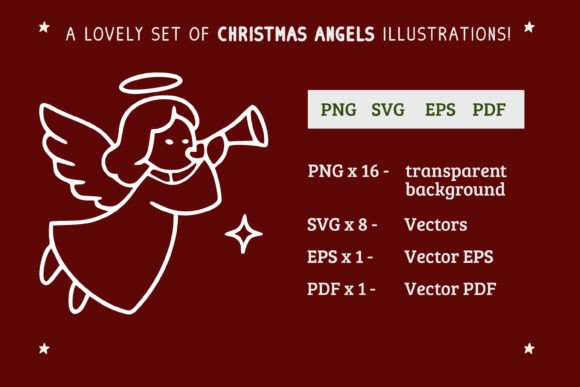 Christmas Angels SVGs: Festive Illustrations