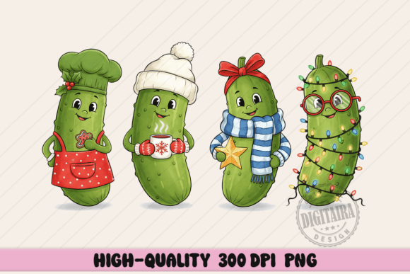 Christmas Pickles Clipart PNG: Festive Illustrations