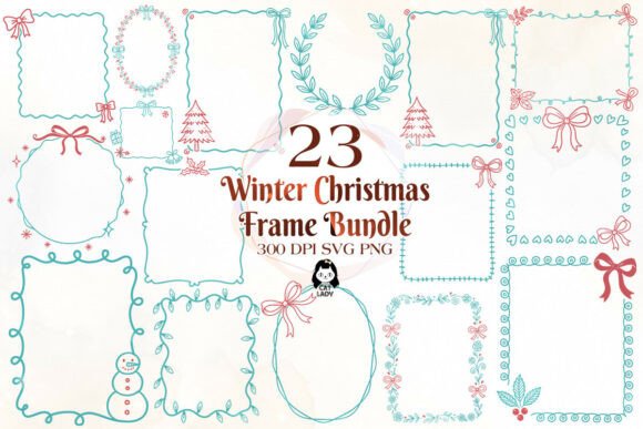 Coquette Winter Christmas Frame: Illustrations Review