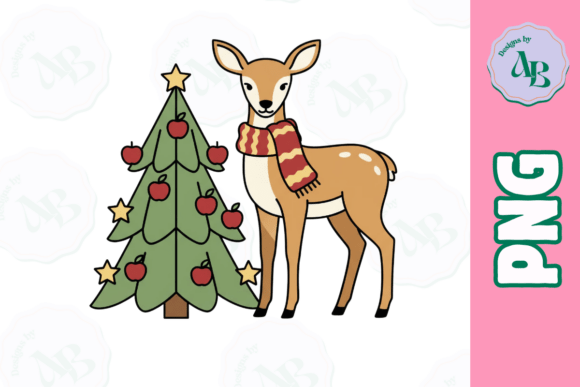 Cottagecore Deer Christmas PNG & Illustrations