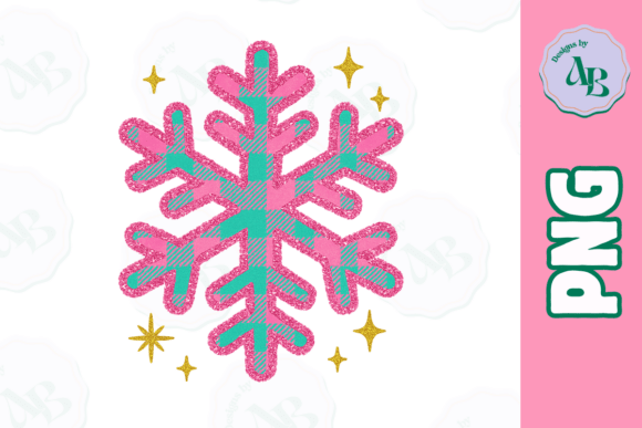 Cute Girly Christmas Plaid Snowflake PNG Review