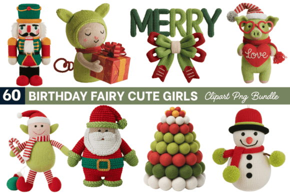 Faux Yarn Christmas PNG Bundle: Cozy Illustrations
