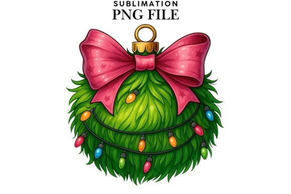 Green Christmas Ball Png Design for Festive Illustrations