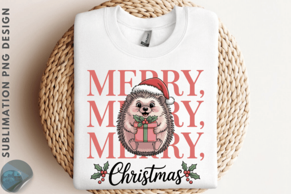 Hedgehog with Gift Christmas PNG Design Review