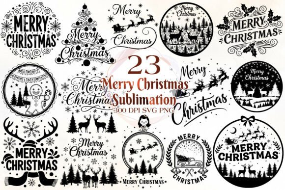 Merry Christmas SVG Bundle: Illustrations for Blogs