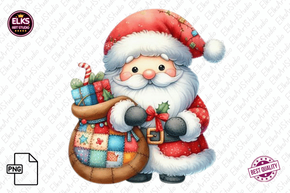 Patchwork Santa Illustrations: A Brand Review