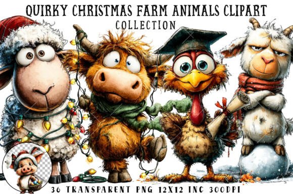 Quirky Christmas Farm Animals Clipart: A Designer’s Review