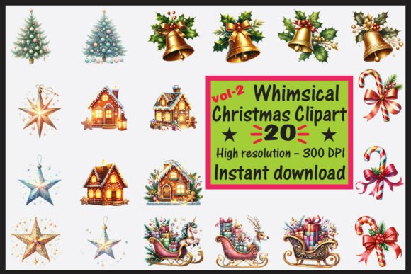 Review: 20 Whimsical Christmas Clipart Vol-02 Illustrations