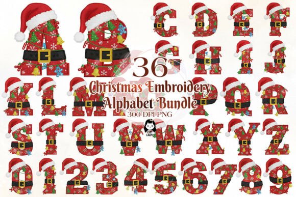 Review: Christmas Embroidery Alphabet Bundle Illustrations