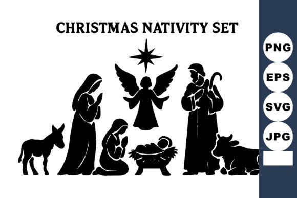 Review: Christmas Nativity Set Vector Silhouette Illustrations