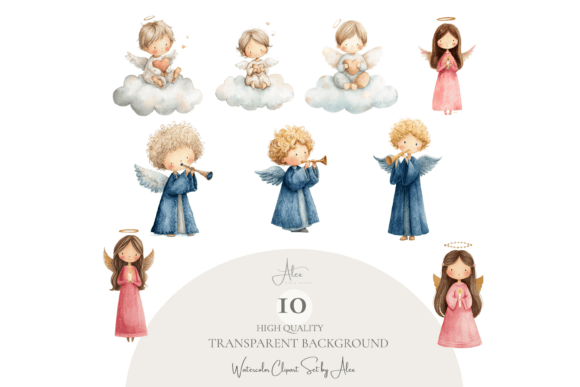 Reviewing Christmas Angels Clipart Set Illustrations