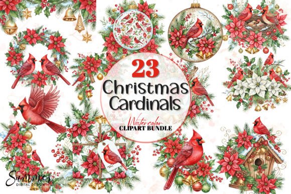 Reviewing Christmas Poinsettia Cardinal Ornaments Illustrations