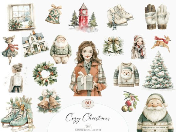 Reviewing the 60 PNG Cozy Christmas Clipart Set