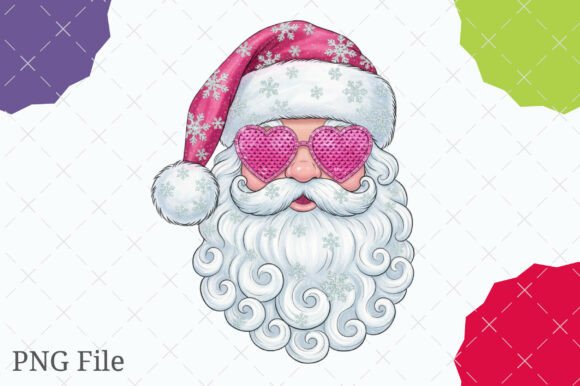 Sequin Santa PNG: Festive Illustrations for Blogs