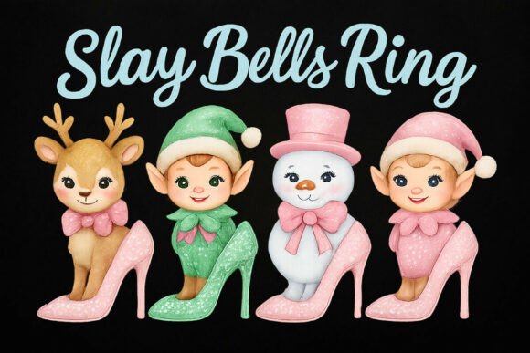 Slay Bells Ring Christmas PNG: Festive Illustrations