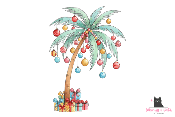 Tropical Beach Christmas Palm Tree PNG Review