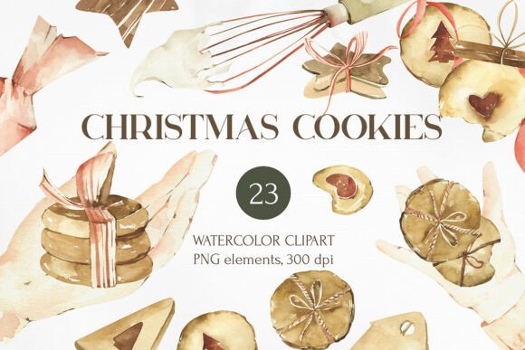 Watercolor Christmas Cookies: Festive Illustrations